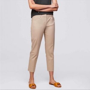 NWT Ann Taylor Devin Fit Crop Straight Leg Tan Pants 2